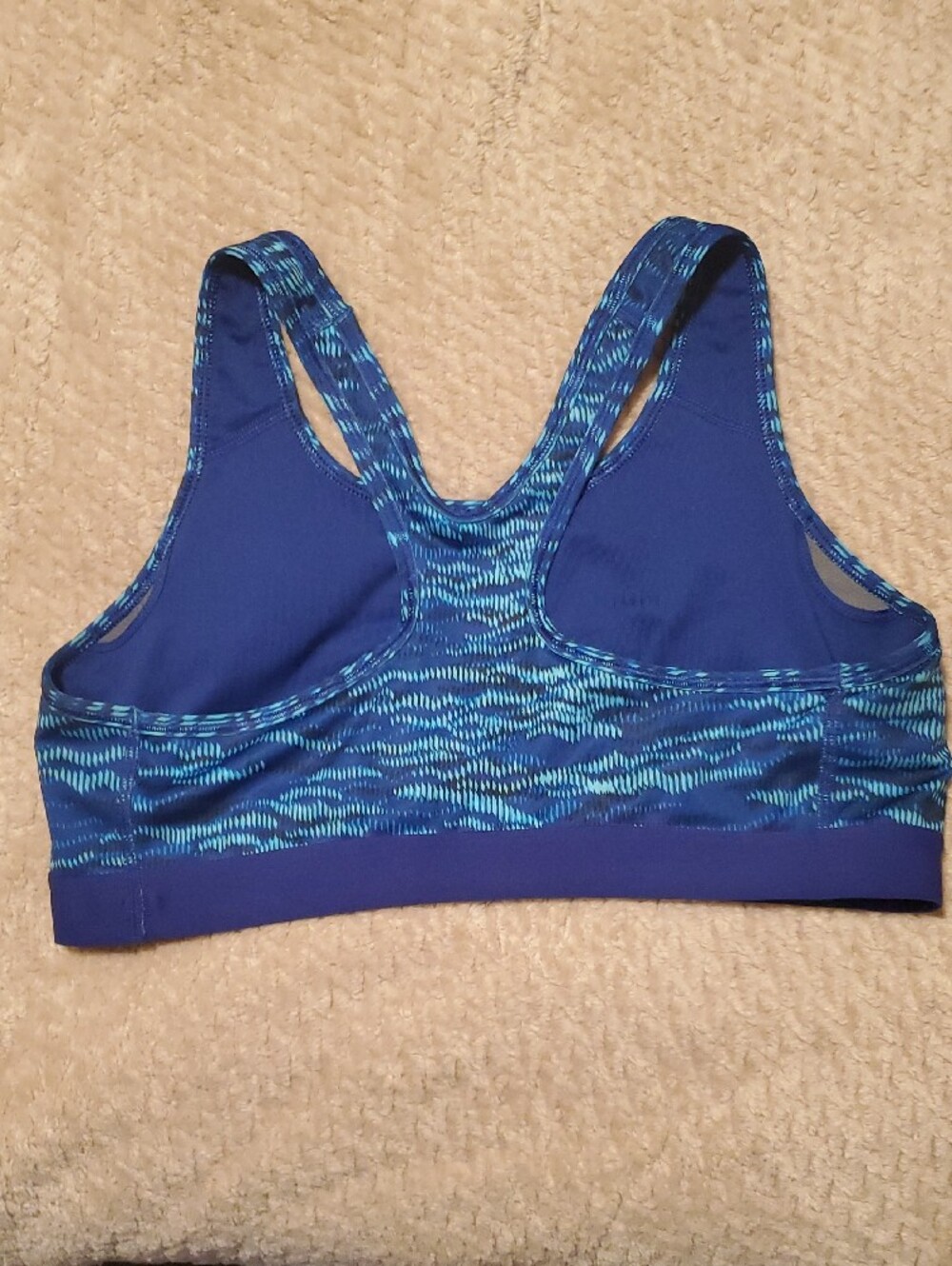 Nike Pro Blue Patterned Racerback Sports Bra - Picture 2 of 2
